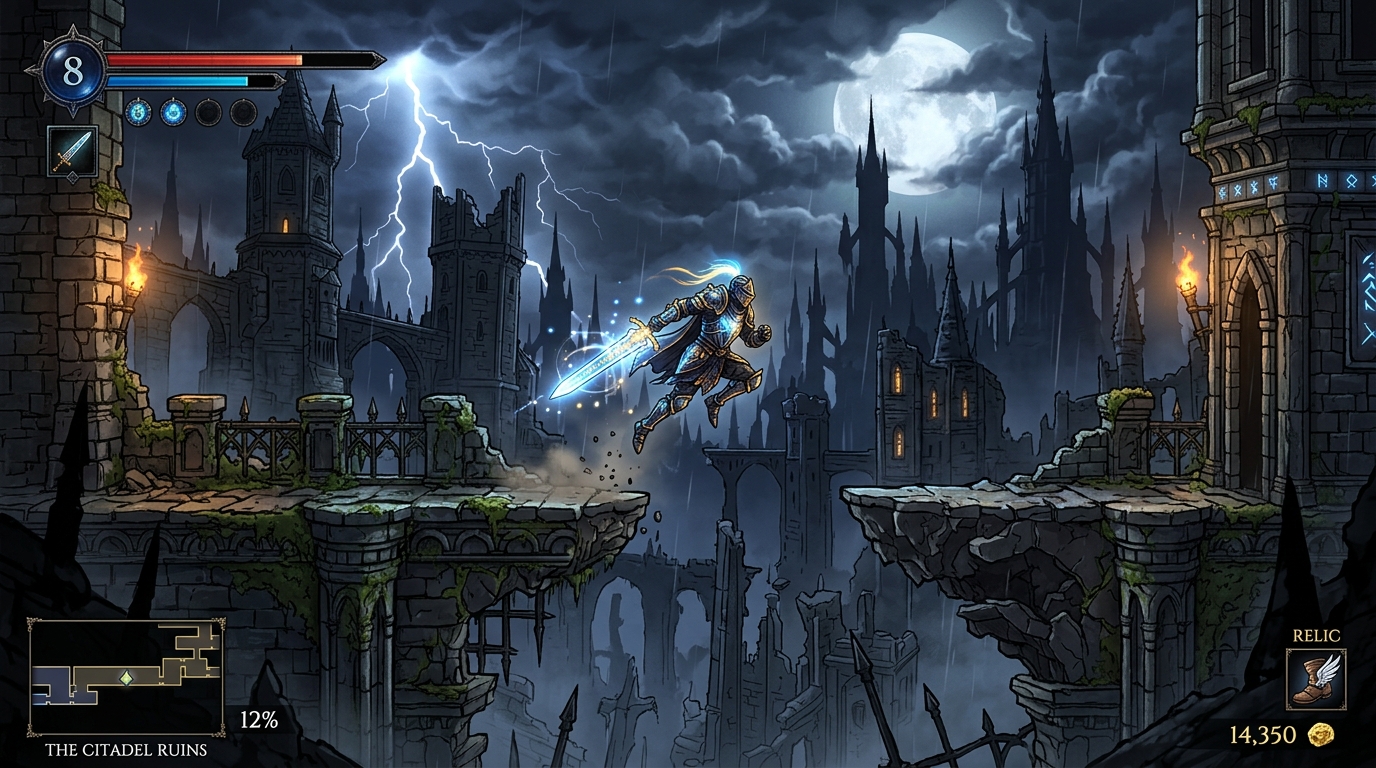 Aethelgard 2D Metroidvania Background